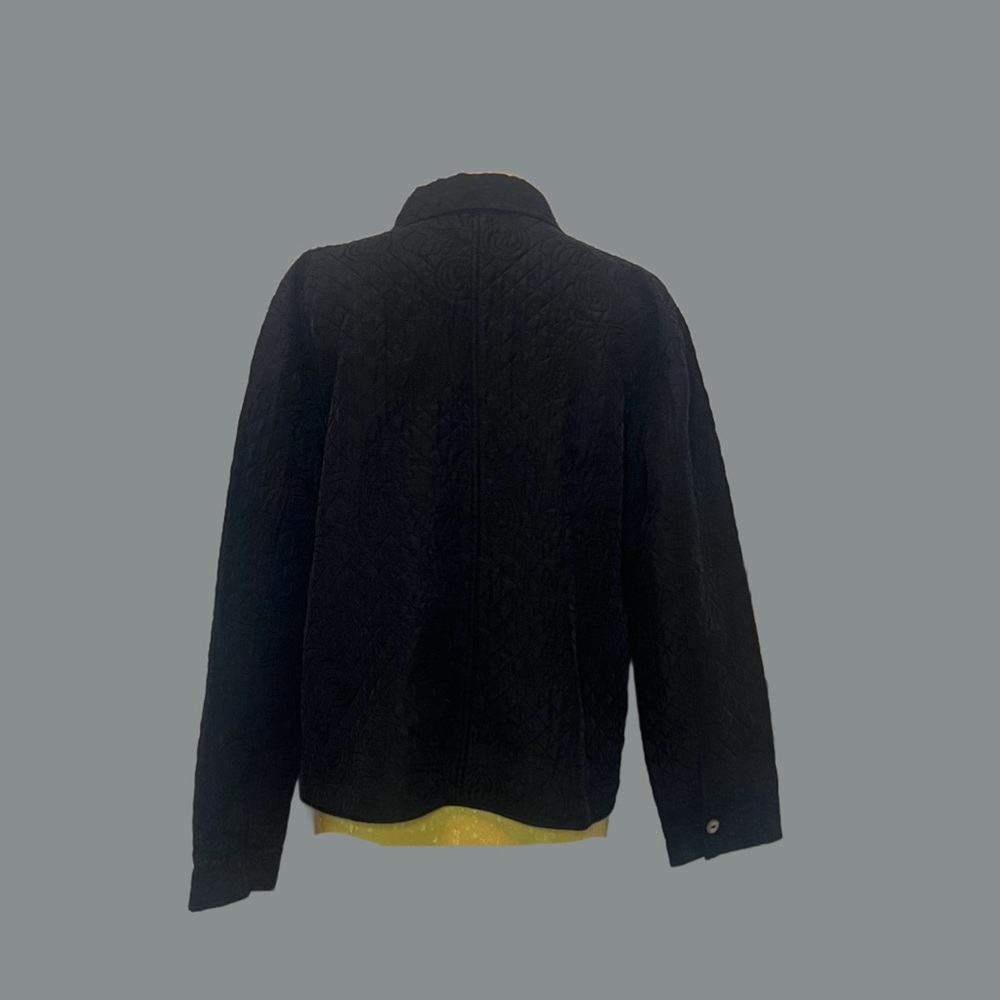 ♣️Textured Black Silk Button-Up Shacket♣️ - Picture 4 of 6